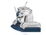  aron_e from_side full_armor_gundam glowing glowing_eye gundam gundam_thunderbolt highres looking_ahead mecha no_humans radio_antenna science_fiction solo upper_body v-fin yellow_eyes 