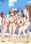  anila_(granblue_fantasy) asanagi beatrix_(granblue_fantasy) bikini granblue_fantasy horns pointy_ears swimsuits tagme thalatha_(granblue_fantasy) 