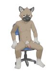  aggressive_retsuko alternate_version_at_source anthro balls barontoko blush brown_body brown_fur chair edit fur furniture genitals haida hi_res humanoid_genitalia humanoid_penis hyaenid male mammal nipples nude penis sanrio simple_background sitting solo spotted_hyena white_background 