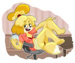  animal_crossing anthro beverage bf-felz big_breasts big_butt blush breasts butt canid canine canis chair cleavage clothed clothing cup desk domestic_dog drunk female fur furniture hair half-closed_eyes hand_on_knee hand_on_leg holding_beverage holding_cup holding_object inside isabelle_(animal_crossing) mammal narrowed_eyes nintendo on_chair open_mouth shih_tzu sitting smile solo substance_intoxication teeth thick_thighs tongue toy_dog video_games wide_hips yellow_body yellow_fur 