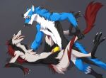  2018 anthro anthro_on_anthro anthro_penetrated anthro_penetrating anthro_penetrating_anthro axel_(axelthesergal) black_body black_fur blue_body blue_fur digital_media_(artwork) duo erection female female_penetrated fur genitals hi_res looking_at_another male male/female male_penetrating male_penetrating_female mammal nude penetration penile penis pussy red_body red_fur sergal sex shysa_the_sergal smile teeth tongue tongue_out vaginal vaginal_penetration viskasunya white_body white_fur yellow_eyes yellow_penis 