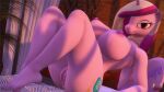  16:9 3d_(artwork) 4k 5_toes absurd_res anthro anthrofied areola barefoot bed big_breasts breasts crown digital_media_(artwork) equid feet female friendship_is_magic furniture genitals hasbro hi_res horn looking_at_viewer loveslove lying lying_on_bed mammal my_little_pony nipples nude on_bed princess_cadance_(mlp) pussy royalty solo toes widescreen winged_unicorn wings 