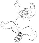  2021 anthro belly bulge canid canine clothed clothing eyewear glasses humanoid_hands kemono male mammal monochrome moobs navel nipples open_clothing open_shirt open_topwear overweight overweight_anthro overweight_male raccoon_dog shirt simple_background sketch solo tanuki topwear underwear white_background xzk 