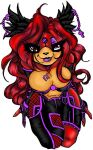  anthro clothed clothing crystal-for-ever eulipotyphlan female fur hair hedgehog mammal multicolored_body multicolored_fur open_mouth open_smile orange_body orange_fur partially_clothed purple_eyes red_body red_fur red_hair simple_background smile solo teeth two_tone_body two_tone_fur white_background 