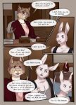  comic english_text felid feline fjollettigeren fur lagomorph leporid lynx mammal rabbit richirichi school text 