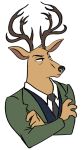  2021 anthro antlers beastars brown_body brown_fur cervid cervine clothing edtertainerd fur hi_res horn louis_(beastars) male mammal solo 
