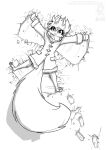  anthro barefoot clothing conditional_dnp female handwear jacket jollyjack mammal mittens monochrome rodent scarf scarlet_(sequential_art) sciurid sequential_art snow snow_angel solo topwear webcomic 