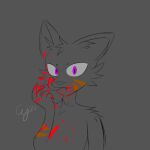  1:1 anthro blood blood_on_face blood_on_fur blood_on_hand blood_splatter bodily_fluids claws cybeeyoru felid feline hi_res licking licking_blood male mammal solo tongue tongue_out 