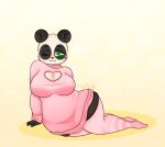  anthro bedroom_eyes big_breasts big_butt breasts butt chubby_anthro chubby_cheeks chubby_female clothed clothing female giant_panda legwear lying mammal narrowed_eyes on_side partially_clothed seductive smile solo stockings thick_thighs unholy_butterfly ursid wide_hips 