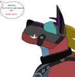  animal_mask anthro bruce_the_dino corruption digital_drawing_(artwork) digital_media_(artwork) dino_bruce dinosaur english_text good_boy harness hypnosis male male/male mask mind_control petplay profanity pup_mask puppyplay reptile roleplay scalie solo text young 