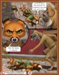  4_fingers 4_toes ancient ancient_furry_art ancient_rome angry_face anthro barefoot basket biped canid canine canis clothed clothing comic comic_page comic_panel coyote day detailed_background dialogue digitigrade duo egg english_text feet finger_claws fingers fox fur furgonomics furry_rome hi_res history inner_ear_fluff male mammal open_mouth orange_body orange_fur outside roman roman_clothing roman_empire rome sack servius_(vestina) slave speech_bubble spqr street teeth text thief toes tuft tunic url vestina wall_(structure) 
