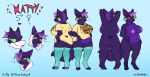  2019 absurd_res annoyed anthro areola belly big_breasts blush bottomless bowl breasts butt chest_tuft clothed clothing countershade_torso countershading digital_media_(artwork) digitigrade domestic_cat english_text facial_markings fangs felid feline felis female fluffy fluffy_tail food footwear fur genitals green_body green_fur green_markings hair head_markings hi_res highlights_(coloring) hood hoodie inverted_nipples katty_hupokoro legwear licking licking_lips looking_pleasured mammal markings model_sheet navel nipples noodles nude open_mouth partially_clothed pawpads paws phallusbro pink_hair presenting presenting_pussy purple_body purple_fur purple_hair pussy ramen shirt slightly_chubby smile socks solo surprise teeth text thigh_highs tongue tongue_out topwear tuft 