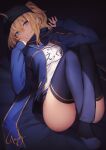  1girl ahoge artoria_pendragon_(all) bangs baseball_cap blue_eyes blue_jacket blue_legwear blue_scarf breasts fate/grand_order fate_(series) genyaky hair_through_headwear hat highres jacket legs long_hair long_sleeves looking_at_viewer medium_breasts mysterious_heroine_x open_clothes open_jacket open_mouth scarf shirt shorts thighhighs track_jacket white_shirt 