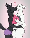  &lt;3 anthro anthro_on_anthro big_breasts bovid bra breast_grab breast_size_difference breast_squish breasts caprine cleavage clothed clothing female female/female hand_on_breast huge_breasts kissing mammal panties predator/prey ritts sheep squish underwear wold 