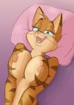  anthro big_breasts breasts celine_(vinfox) domestic_cat felid feline felis female mammal nipples pillow solo vinfox 