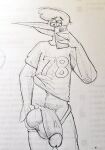  2020 anthro avian balls beak belly big_balls big_penis bird cellphone clothed clothing front_view genitals head_tuft holding_balls holding_object huge_balls huge_penis hyper hyper_genitalia hyper_penis jersey male navel pants_down partially_clothed penis phone portrait selfie shirt sketch smartphone solo stork three-quarter_portrait topwear tuft vein veiny_penis xleepy 