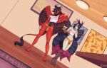  absurd_res anthro bulge canid canine clothing cute_face dragon duo femboy_hooters fox girly givo hi_res hooters humanoid jockstrap male male/male mammal power_bottom shy thong underwear 