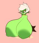  big_breasts breast_expansion breasts cape clenched_teeth clothing elemental_creature elemental_humanoid expansion female flora_fauna green_body green_nipples green_skin hi_res huge_breasts humanoid hyper hyper_breasts nintendo nipples not_furry plant plant_humanoid plantpenetrator pok&eacute;mon pok&eacute;mon_(species) roserade short_stack solo teeth video_games 