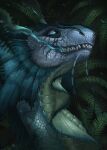  2021 averrisvis blue_eyes digital_media_(artwork) dragon grey_body grey_scales headshot_portrait hi_res looking_at_viewer portrait scales smile teeth 