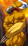  anal anthro armor bastroceive big_butt big_muscles big_pecs big_penis blush butt digimon digimon_(species) duo embarrassed erection exveemon genitals hair headgear helmet hi_res imagination male male/male monster mountain muscular muscular_male oral pecs penis red_hair rimming sex smile solo triceps vein veiny_muscles veiny_penis wargreymon 