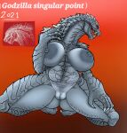  2021 annoyed anonymous_artist anthro clothing female godzilla godzilla_(series) group kaiju monster sex solo toho white_clothing 