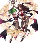  2girls ass bangs bodysuit breasts brown_hair cleavage criss-cross_halter dorothea_arnault ekao feathers fingernails fire_emblem fire_emblem:_genealogy_of_the_holy_war fire_emblem:_three_houses fire_emblem_heroes full_body green_eyes green_hair hair_ornament halterneck highres holding jewelry large_breasts leg_up lene_(fire_emblem) lips loincloth long_hair looking_away midriff multiple_girls nail_polish navel official_art one_eye_closed open_mouth open_toe_shoes pelvic_curtain revealing_clothes shiny shiny_clothes shiny_hair skin_tight smile stomach tied_hair toes transparent_background 