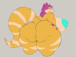  anthro bankmango big_breasts breasts butt cellulite felid female fur huge_breasts hyper hyper_breasts kaiju looking_back mammal overweight overweight_anthro overweight_female pantherine poundcake presenting presenting_hindquarters smile solo spots stripes tiger 