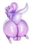  anthro balls big_balls big_butt bottomless butt clothed clothing genitals goodra hi_res hoodie huge_butt legwear looking_back male nintendo pok&eacute;mon pok&eacute;mon_(species) presenting presenting_hindquarters purple_body purple_scales scales solo sqoon thick_tail topwear video_games 