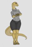  2020 akweer breasts clothed clothing female grey_eyes hi_res invalid_tag reptile scalie shaded simple_background snake thick_thighs tight_clothing turtle_neck_sweater white_background yellow_body 