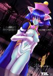  animal_ears blue_skin blush capcom cosplay darkstalkers lei-lei lei_lei monster_girl tail vampire_(game) 
