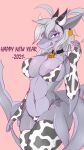  2021 9:16 animal_print anthro areola areola_slip armwear big_breasts bikini breasts chinese_zodiac clothing collar cow_print cowbell ear_tag elbow_gloves english_text fake_cow_ears fake_ears female fingerless_elbow_gloves fingerless_gloves fish fraydragon gloves handwear hi_res legwear licking licking_lips lina_(fraydragon) marine navel nipple_outline non-mammal_breasts pink_background purple_eyes shark shark_tail simple_background solo standing string_bikini swimwear text thigh_highs tongue tongue_out year year_of_the_ox 