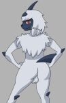  absol anthro anthrofied backsack balls butt genitals hi_res linzolle looking_at_viewer looking_back male nintendo nude pok&eacute;mon pok&eacute;mon_(species) rear_view solo video_games 