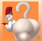  anthro big_breasts big_butt breasts butt chef_hat clothing domestic_cat felid feline felis female hat headgear headwear hi_res huge_breasts huge_butt huge_thighs kittykhrysty mammal side_boob solo thick_thighs 