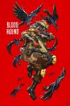  1other apex_legends bird bloodhound_(apex_legends) boots brown_jacket brown_pants character_name crow finger_on_trigger full_body gas_mask gloves gun helmet highres holding holding_gun holding_weapon jacket knee_pads mika_pikazo pants red_gloves shoulder_pads solo submachine_gun weapon 