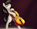  black_hair bow_tie bowed_string_instrument cello equid equine eyes_closed female friendship_is_magic grey_body hair hi_res horse mammal musical_instrument my_little_pony octavia_(mlp) pony solo standing string_instrument t72b 
