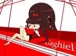  animated anthro black_hair bow clothed clothing dress female fenrik_(artist) gaghiel hair mawile nintendo pok&eacute;mon pok&eacute;mon_(species) reading red_background red_eyes short_playtime simple_background sitting solo video_games white_background 