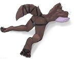  anthro anus canid canine cigarette clothing herrmoki herrmoki_(character) hi_res jockstrap lying male mammal piercing pillow smoking solo tongue tongue_out underwear 