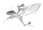  anthro breasts canid canine canis clothed clothing feet female fox harper_(nicnak044) island_fox mammal nipples pawpads paws pegibruno running sketch solo surfboard surfing topless urocyon vehicle watercraft 