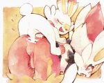  5:4 anal anthro balls blush cinderace duo from_behind_position genitals male male/male male_penetrated male_penetrating male_penetrating_male nintendo penetration penis perching_position perineum pok&eacute;mon pok&eacute;mon_(species) scorbunny sex size_difference small_dom_big_sub trem_trrn video_games 
