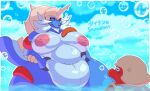  2021 anthro areola belly beta_octillery beta_pok&eacute;mon_(species) beta_pok&eacute;mon_games big_belly big_breasts blush breasts bubble cephalopod cloud curvy_figure digital_media_(artwork) duo eye_contact female hand_on_stomach horn huge_breasts huge_hips huge_thighs inverted_nipples japanese_text larger_female looking_at_another looking_down male male/female mammal marine mollusk navel nintendo nipples nude outside overweight overweight_anthro overweight_female partially_submerged peachpunch11 pinniped pok&eacute;mon pok&eacute;mon_(species) pok&eacute;mon_gold_beta pok&eacute;morph puffy_areola red_eyes samurott size_difference smaller_male tentacles text thick_thighs video_games voluptuous water wide_hips 