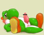  anthro anus blush boots clothing embarrassed erection footwear genitals male mario_bros namoke nintendo penis solo spread_legs spreading tapering_penis video_games yoshi 