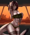  2021 5_fingers abs absurd_res anthro breasts clothed clothing digital_media_(artwork) eyebrows eyelashes female fingers fish hi_res marine navel non-mammal_breasts shark solo xaenyth yellow_eyes 