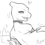  &lt;3 1:1 absurd_res ambiguous_gender anthro armwear better_version_at_source charmeleon clothing collar duo fan_character feral fishnet from_behind_position glistening hand_on_butt hi_res humanoid lizard looking_back monochrome mudwatch nintendo plap_(sound) pok&eacute;mon pok&eacute;mon_(species) reptile scalie sex smile smirk spiked_collar spikes tailwag text video_games 