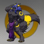  1:1 2021 4_toes 5_fingers abs anthro blue_hair digital_media_(artwork) eeveelution feet fingers hair lapres male muscular muscular_anthro muscular_male nintendo pok&eacute;mon pok&eacute;mon_(species) smile solo toes umbreon video_games 