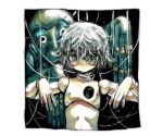  1other border closed_mouth doll_joints grey_hair hair_over_eyes hands_up highres hole_in_chest hole_on_body joints looking_at_viewer monster original puppet puppet_strings shima_(wansyon144) short_hair solo white_border yellow_eyes 