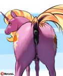  animal_genitalia animal_pussy anus bodily_fluids butt conditional_dnp cutie_mark dock equid equine equine_pussy female feral friendship_is_magic fur genital_fluids genitals hasbro horn looking_at_viewer looking_back luster_dawn_(mlp) mammal mercurial64 my_little_pony pussy rear_view solo unicorn 