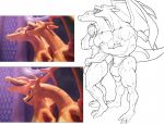  anthro athletic athletic_anthro athletic_male biceps bikini_thong charizard clothing deadlyswallows duo kissing licking love male male/male muscular nintendo nipples pecs pok&eacute;mon pok&eacute;mon_(species) swimwear thong tongue tongue_out triceps underwear video_games 