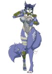  alpha_channel anthro blue_body blue_fur blue_hair breasts canid canine female fox fur genitals green_eyes hair hi_res krystal mammal mostly_nude navel nintendo nipples pussy simple_background solo star_fox transparent_background video_games yawg 