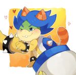  &lt;3 anthro blue_hair blush bowser bracelet fake_ears fake_tail hair hi_res jewelry koopa koopaling ludwig_von_koopa male mario_bros nintendo one_eye_closed reptile scalie spiked_bracelet spikes video_games zeso 