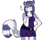  &lt;3 alpha_channel anthro blowing_kiss blue_hair breasts clothing dress felid female fiona_(artist) fur grey_body grey_fur hair kissing mammal one_eye_closed pantherine safina simple_background snow_leopard solo transparent_background wink 